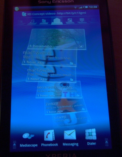 sony ericsson xperia x10 timescape